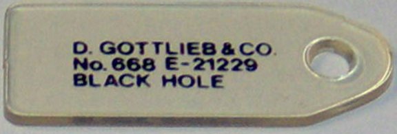 Gottlieb Black Hole Plastic Key Tag / Fob